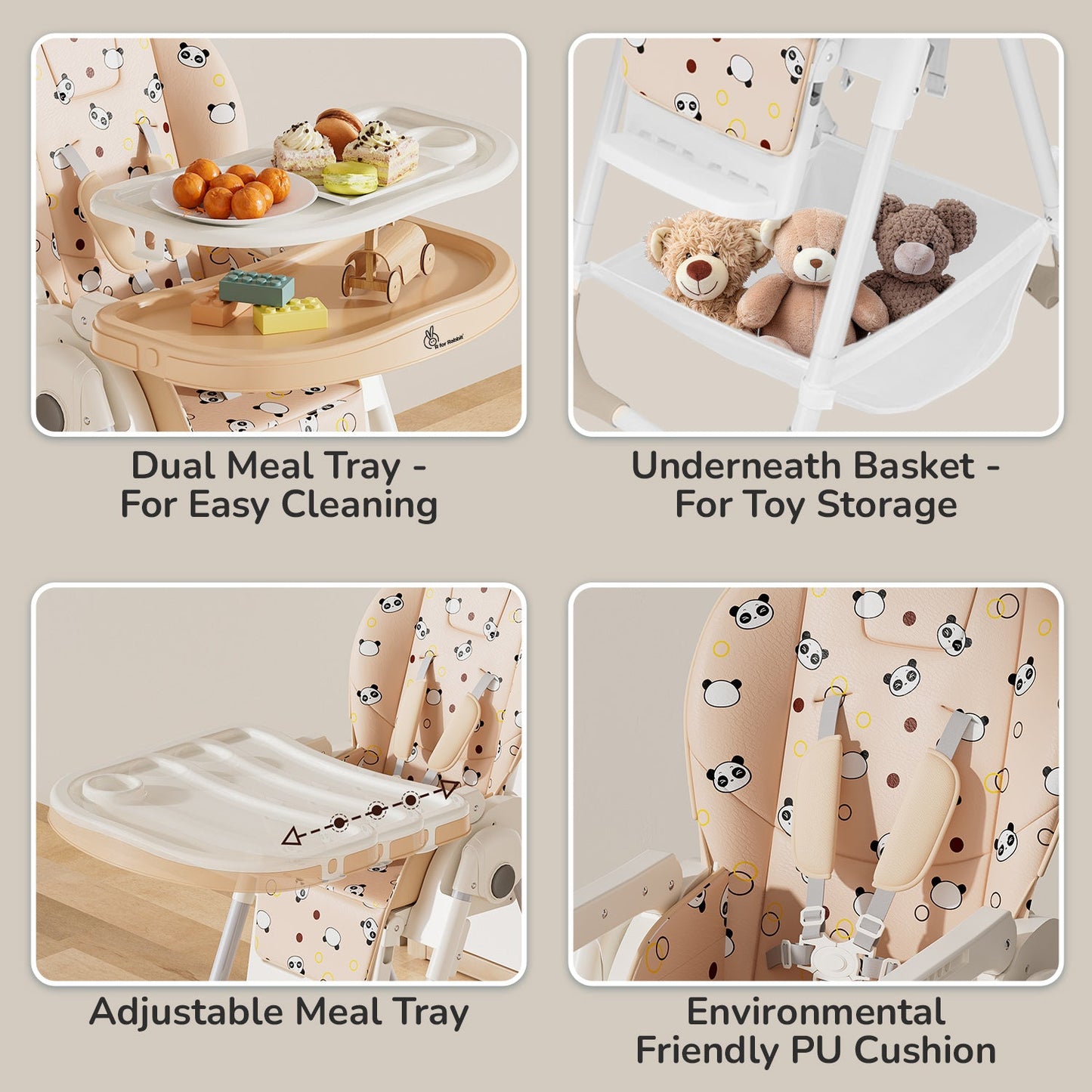 Marshmallow High Chair for Babies & Toddlers – Easy-to-Clean, Portable & Comfortable