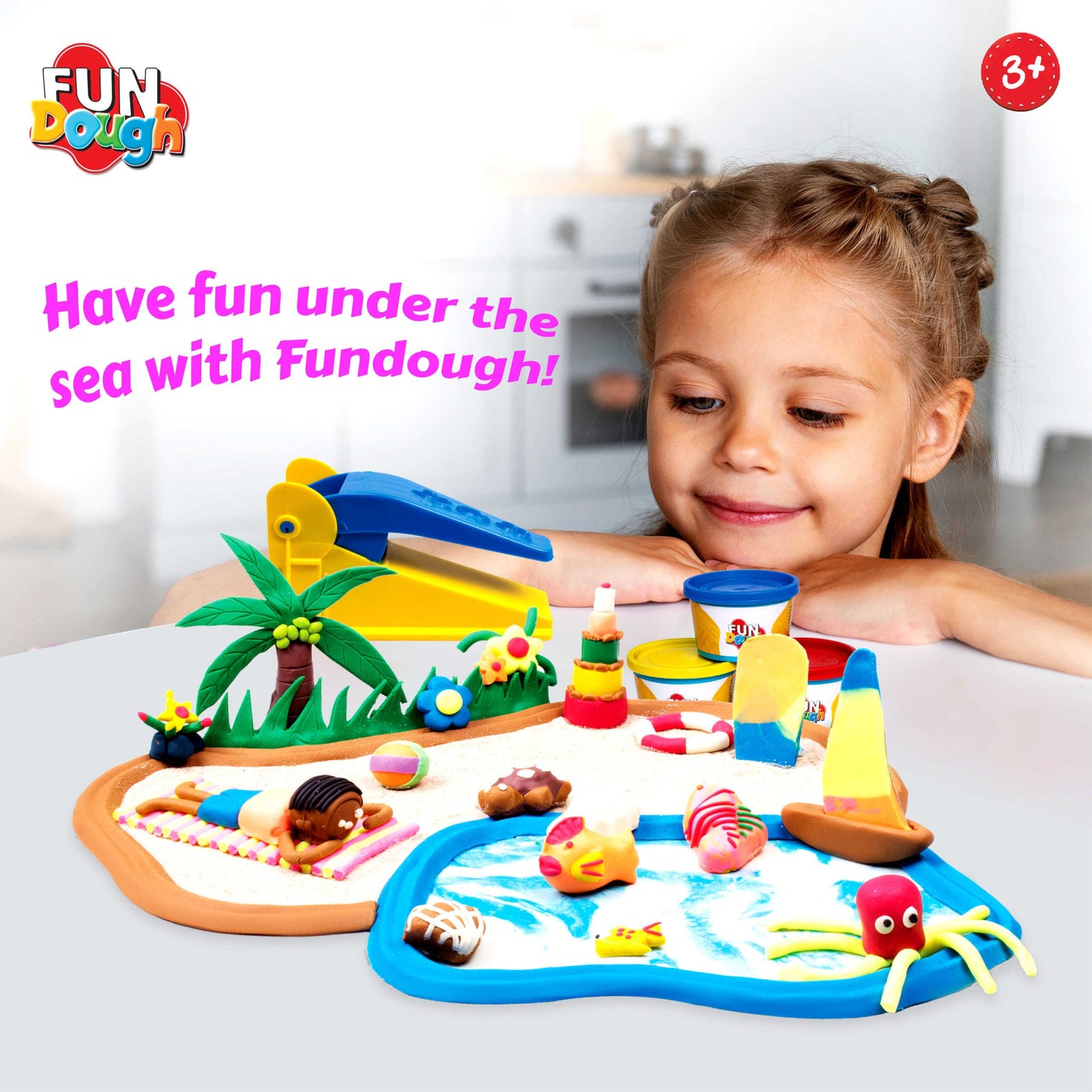 Funskool Fundough 3 tubs creative workshop kit