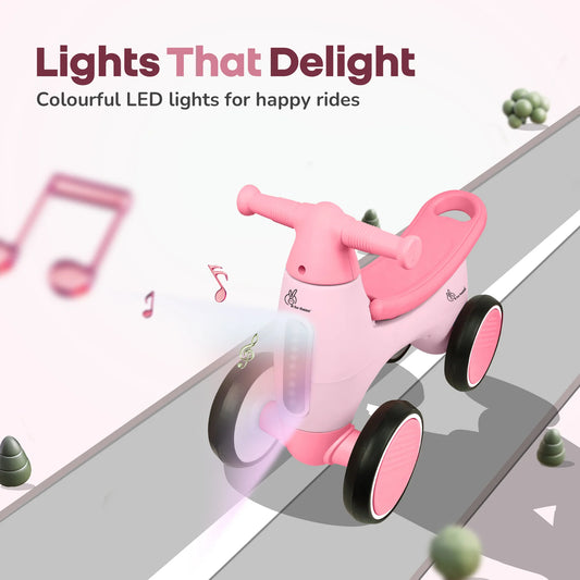 Speedster Glider Baby Ride-On Car with Music, LED Lights, EVA Wheels & Storage – Push Toy for Toddlers”