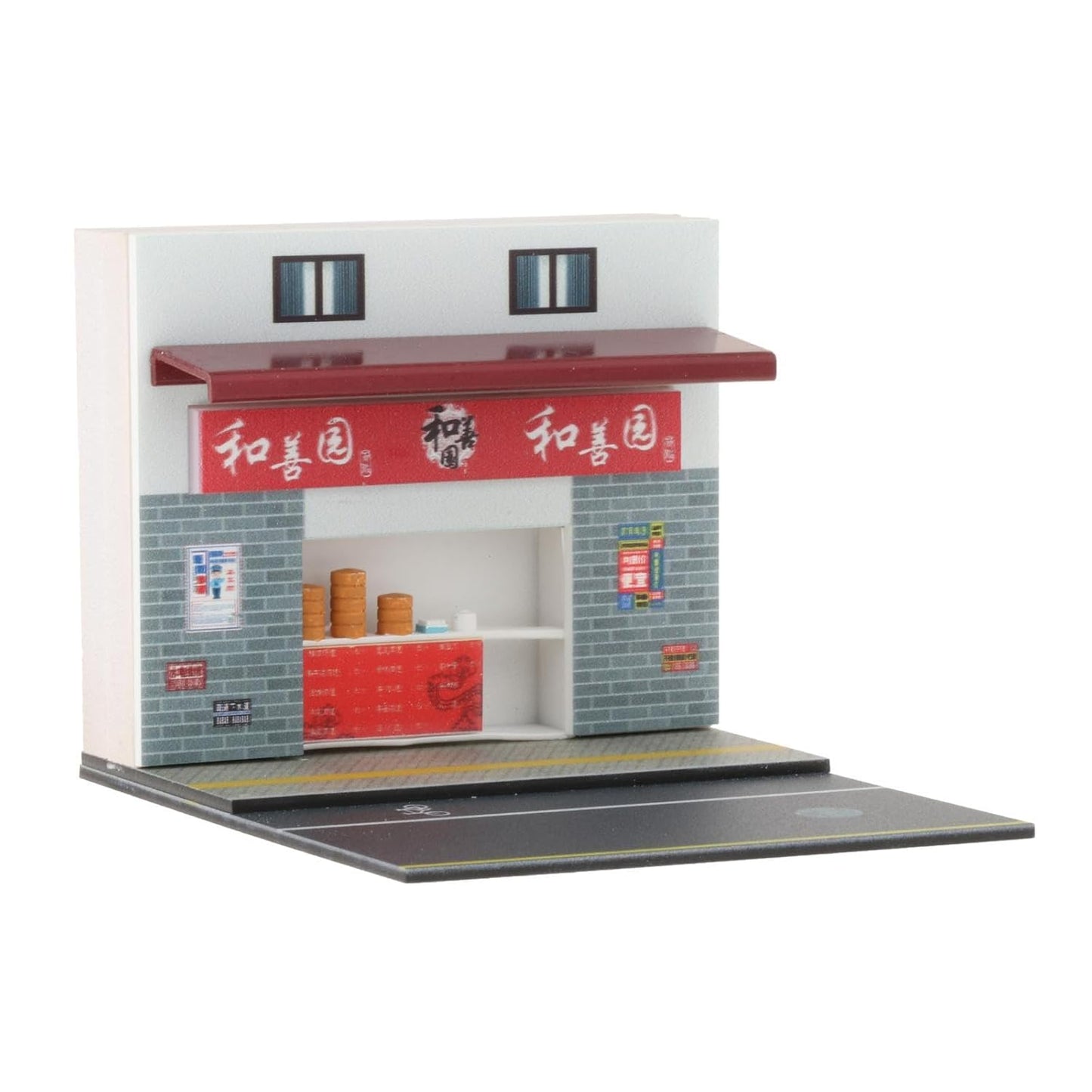 Asian-style street shop diorama for collectors and model displays