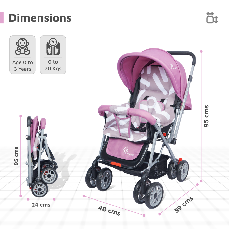 “Lollipop Lite baby stroller – lightweight stroller with spacious storage basket for parents on the go”