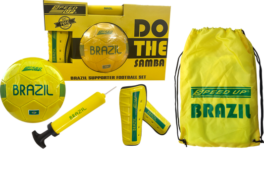 Yellow Brazil football combo kit for kids and adults