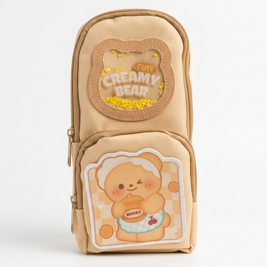 Creamy Bear stationery organizer kids birthday gift pencil pouch