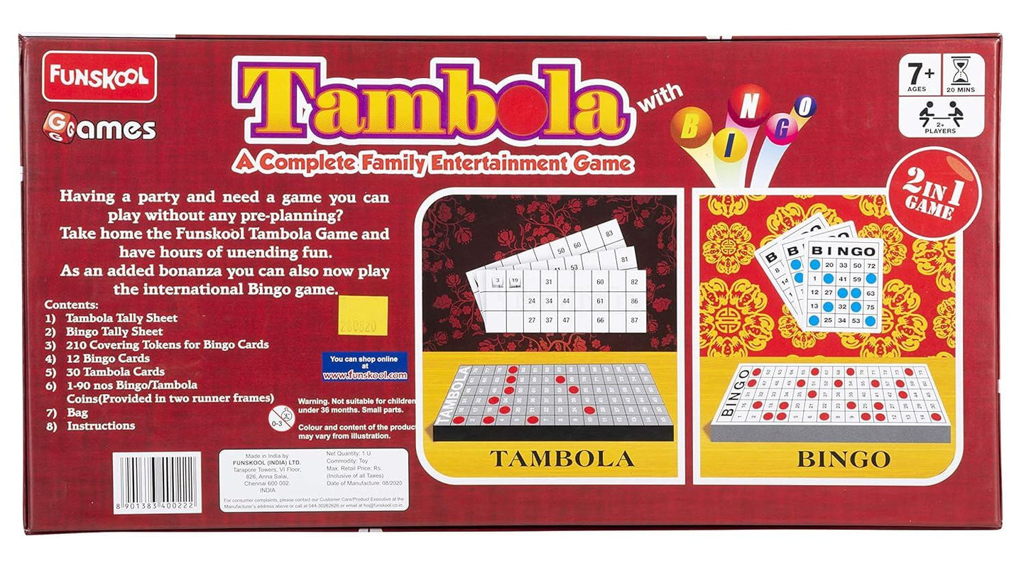 Family playing Funskool Tambola Housie board game together