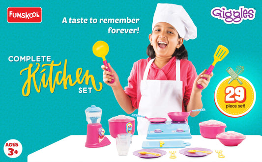 Funskool Giggles 29-piece complete kitchen set toy for kids ages 3+