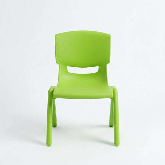 Green kids plastic chair lightweight stackable for toddlers and preschoolers