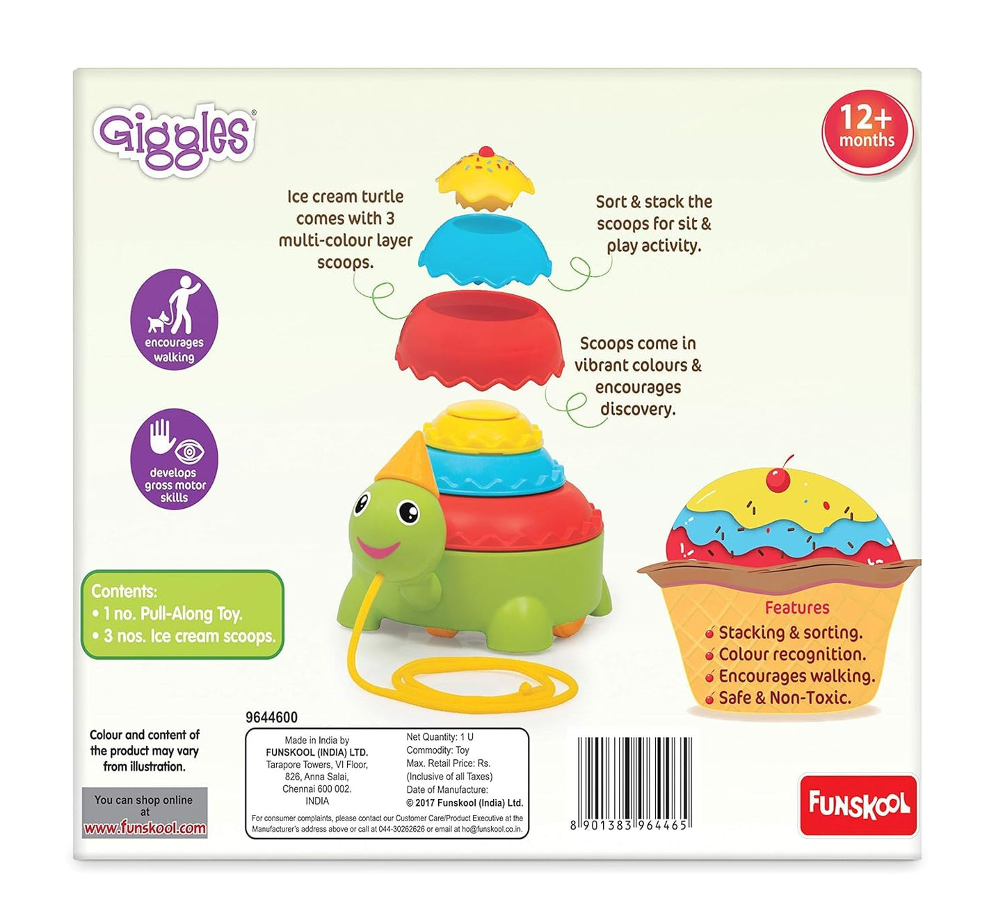 Interactive Pull Along Turtle – Early Learning Toy for Children