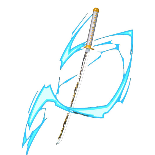 LED Katana Sword glowing with blue lightning effect