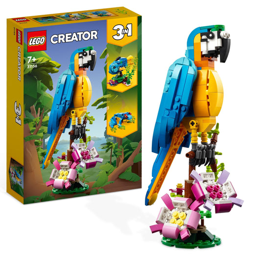 LEGO Creator 3-in-1 Exotic Parrot building set for kids aged 7+