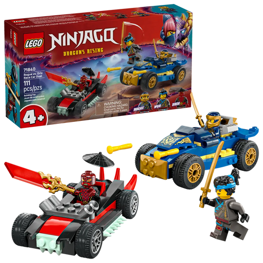 LEGO Rogue vs. Drix Race Car Duel main set with cars and minifigures