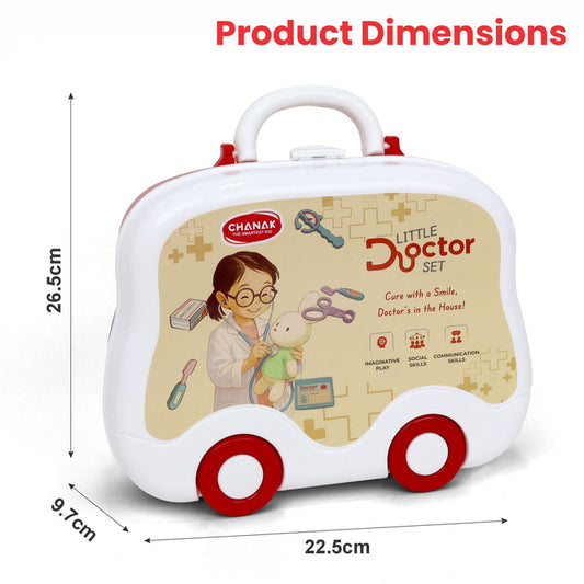 Little Doctor Set Premium front view with medical carry case and accessories