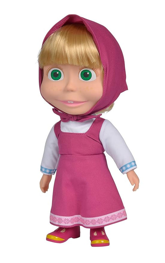 Masha and The Bear plush doll with pink dress
