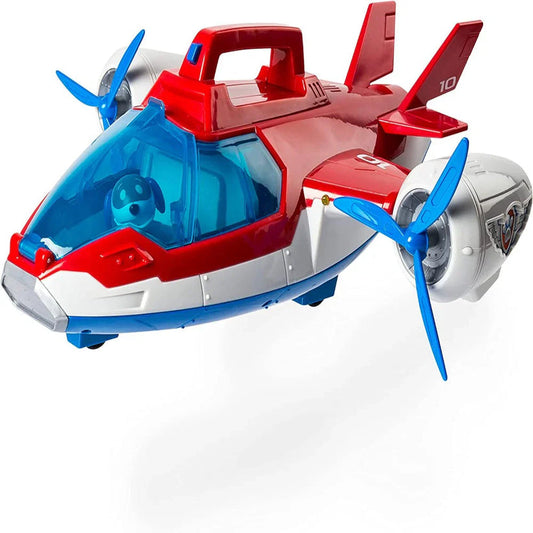 Kids playing with Paw Patrol Air Patroller Plane rescue toy.