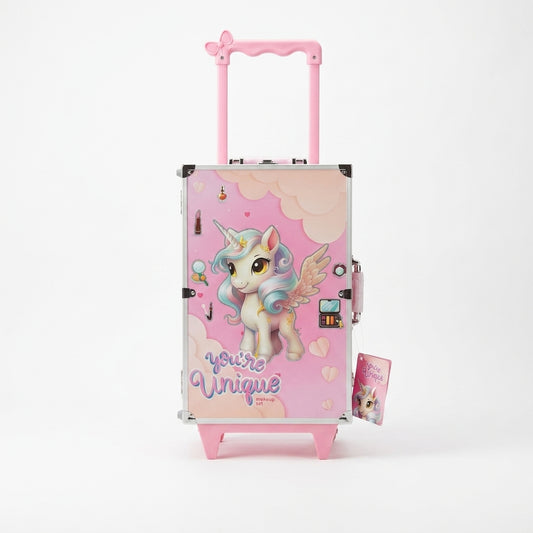 Kids' Unicorn Makeup Luggage Set — Deluxe Trolley Beauty Case