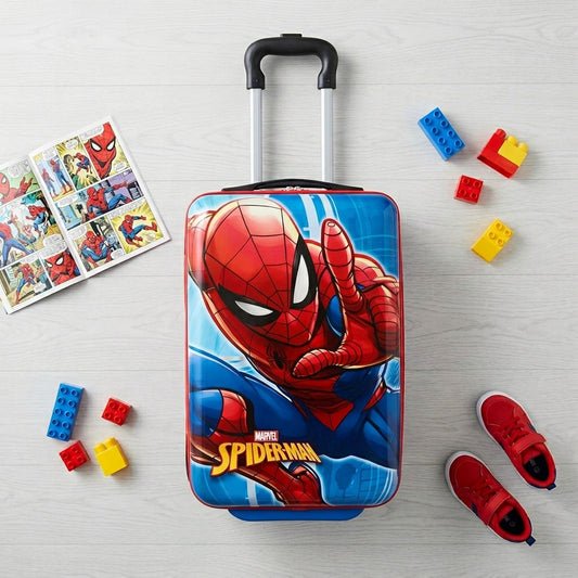 Spiderman Kids Trolley Bag – ABS Hard Shell, Waterproof, 4-Wheel Spinner Luggage