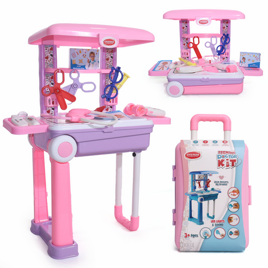 Premium Doctor Set Trolley for Kids with LED Light Instruments