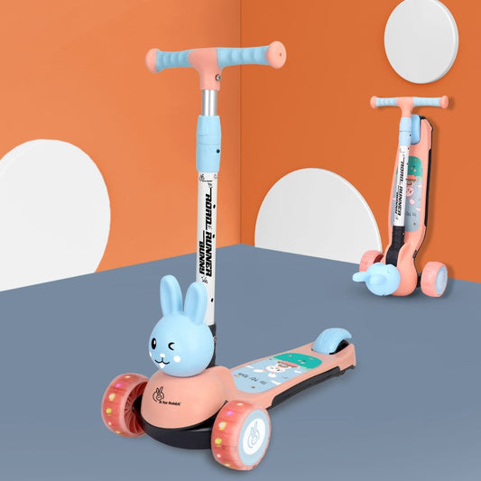 Road Runner Bunny 3-wheel kids scooter with LED light-up wheels