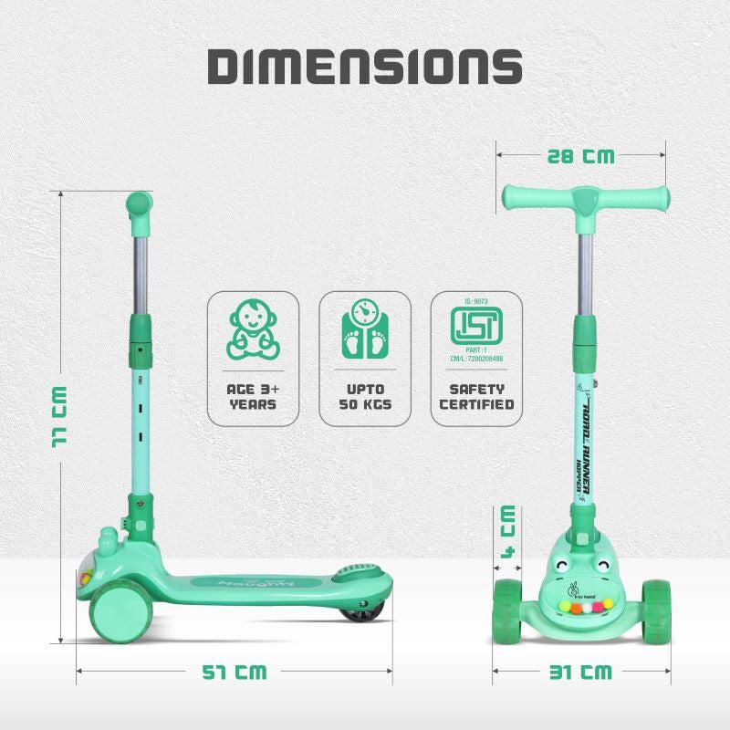 Road Runner Hopper Scooter handlebar with soft grip and wide non-slip deck for safe riding experience