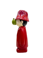 13.5 Inch Urban Swag Resin Showpiece – Red Coat Figurine with Green Apple Face & Dollar Chain
