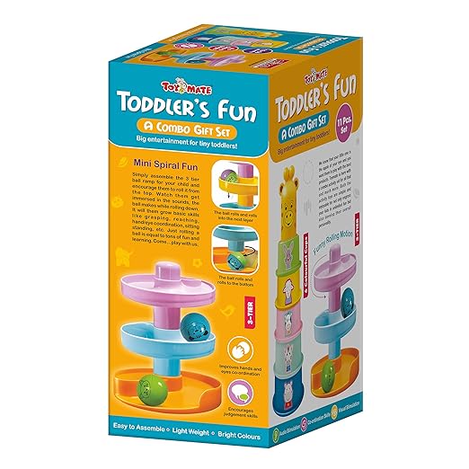 3-tier funny rolling motion ball tower toddler learning toy audio visual stimulation
