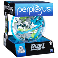 Perplexus Rebel maze toy packaging with blue and black design