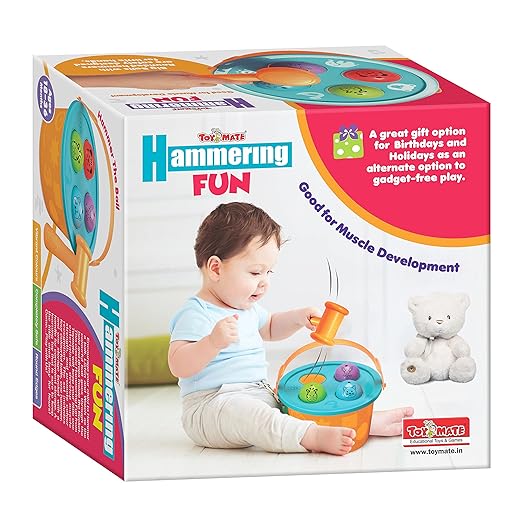 ToyMate Hammering Fun Hammer Ball Toy for Babies | Muscle Development Educational Toy | Best Gadget-Free Birthday Gift for Toddlers 12–36 Months