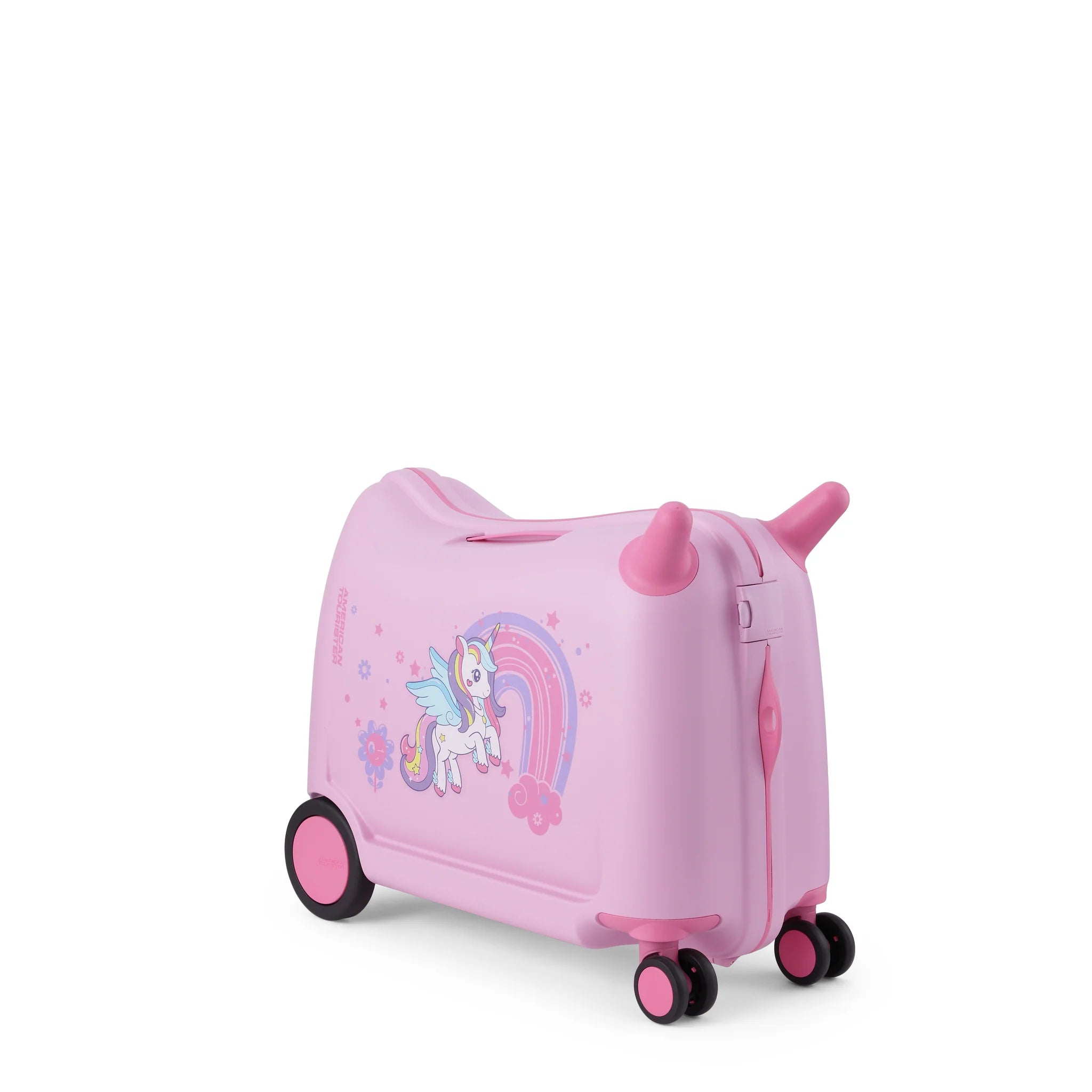 Pink children's suitcase with unicorn.