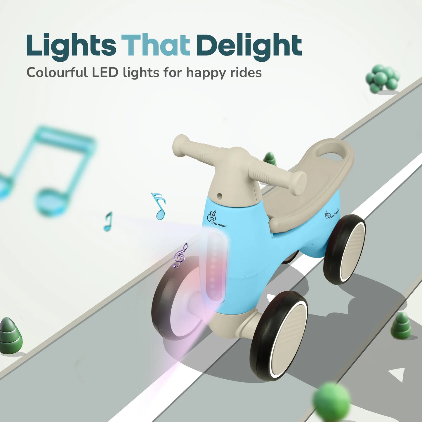 Speedster Glider Baby Ride-On Car with Music, LED Lights, EVA Wheels & Storage – Push Toy for Toddlers”