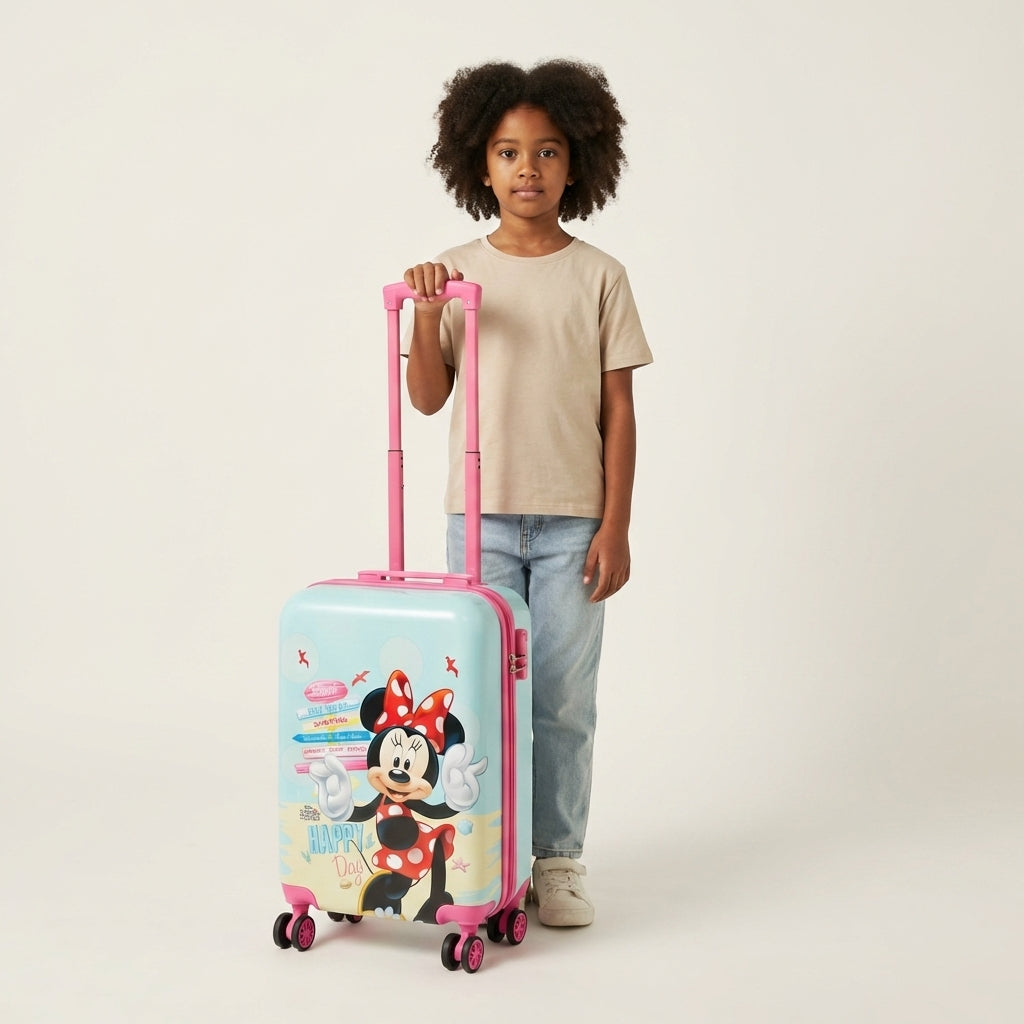 Minnie Mouse character print cabin luggage for family travel