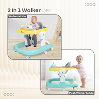 Little Feet Sportz Baby Walker 2-in-1 | Walker & Push Walker with Activity Tray, Adjustable Height & Safety Wheels.