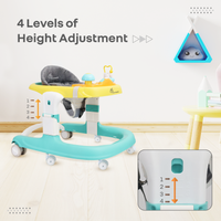Little Feet Sportz Baby Walker 2-in-1 | Walker & Push Walker with Activity Tray, Adjustable Height & Safety Wheels.