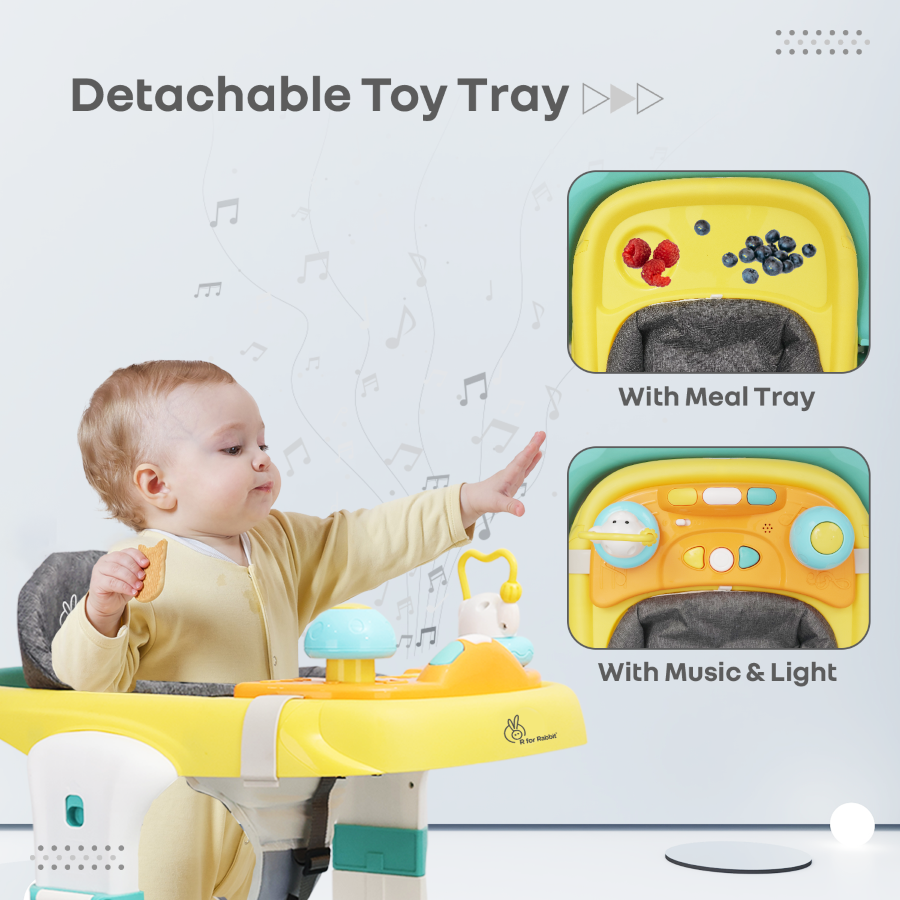 Little Feet Sportz Baby Walker 2-in-1 | Walker & Push Walker with Activity Tray, Adjustable Height & Safety Wheels.