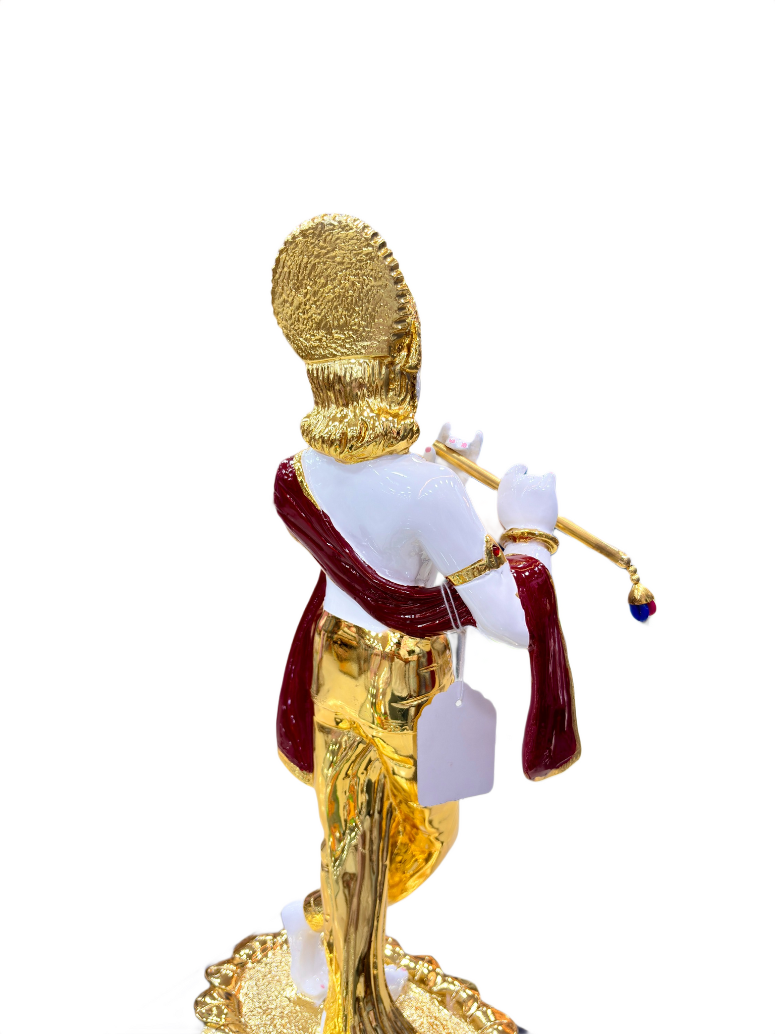 Golden Lord Krishna Showpiece with Flute – Figurine for Housewarming, Wedding & Festive Gifts