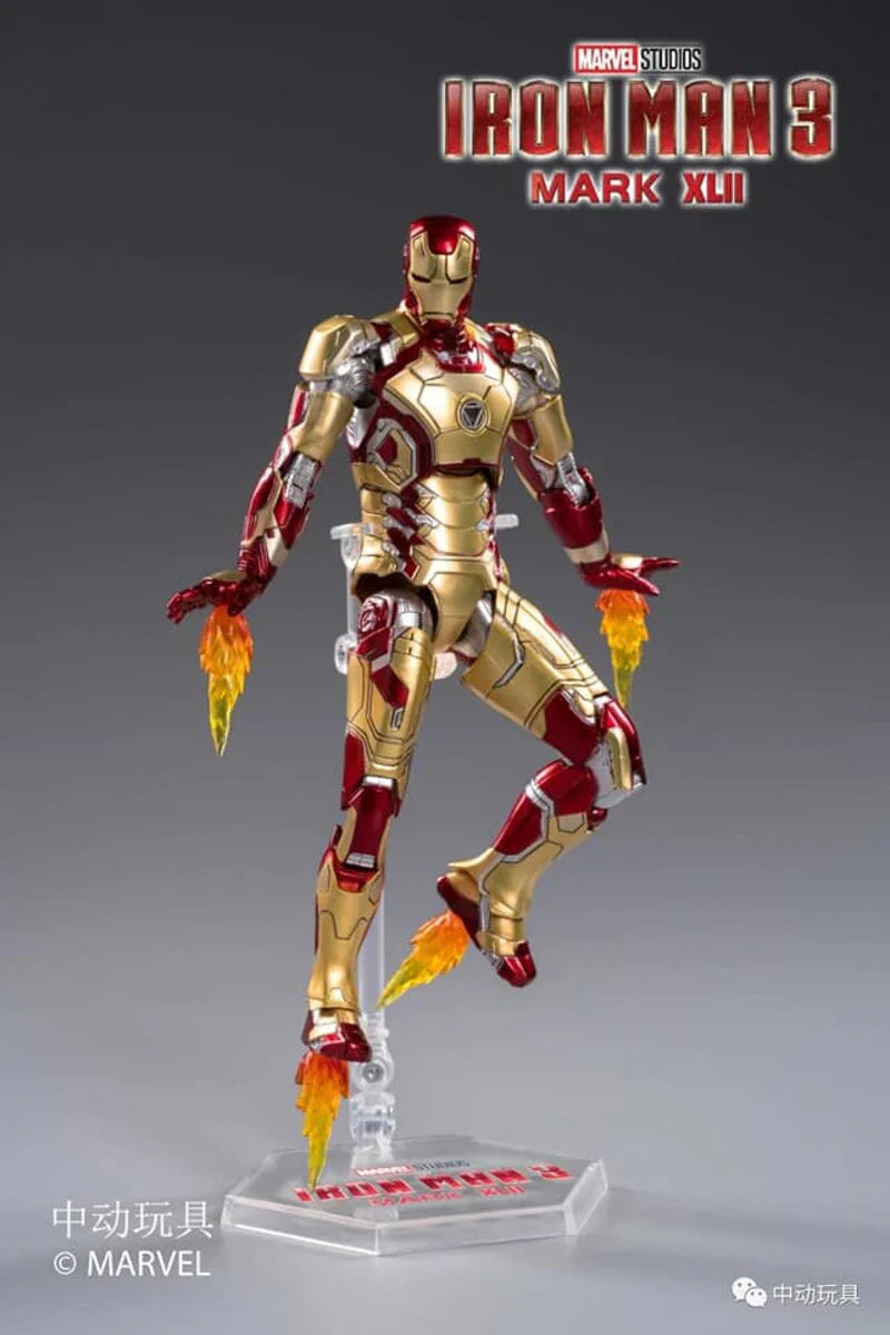 Iron Man Mark 42 1/10 scale collectible figure front view with gold-red prehensile armor