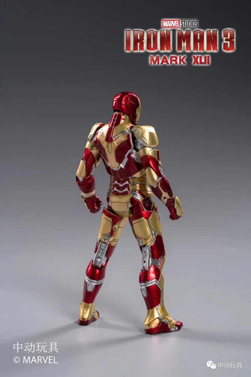 Back view of Iron Man Mark 42 1/10 scale collectible showing detailed armor plating