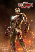 Iron Man Mark 42 1/10 scale collectible figure front view with gold-red prehensile armor