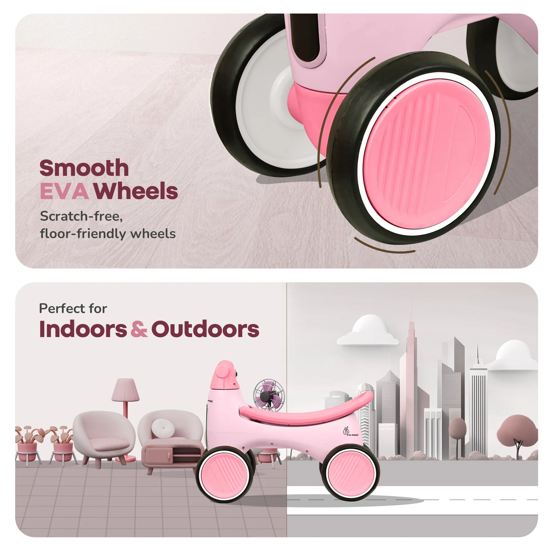 Speedster Glider Baby Ride-On Car with Music, LED Lights, EVA Wheels & Storage – Push Toy for Toddlers”