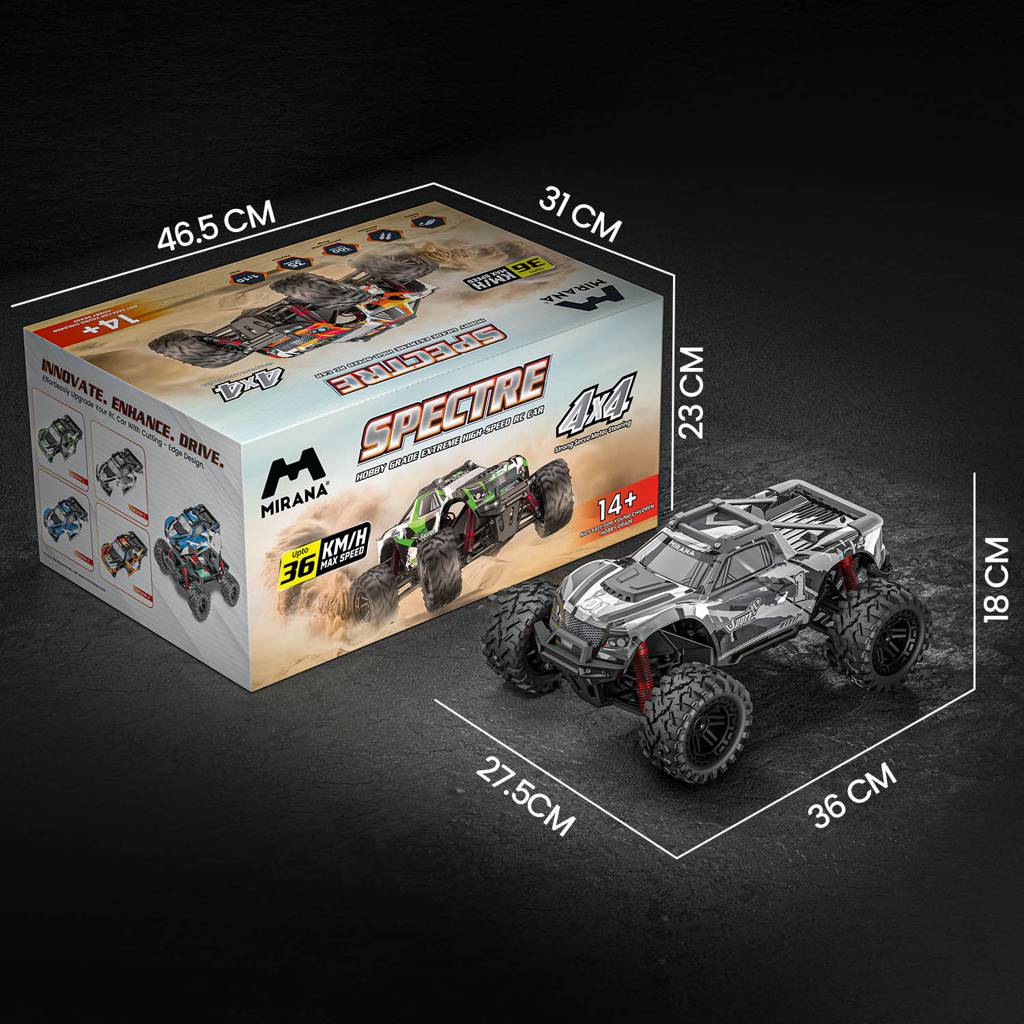 Spectre 4x4 hobby grade RC monster truck with differential drive and high speed.