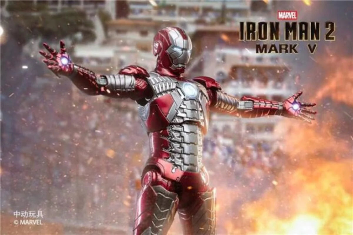“Iron Man Mark V 1/10 scale action figure from Monaco Grand Prix scene with detachable armor”

