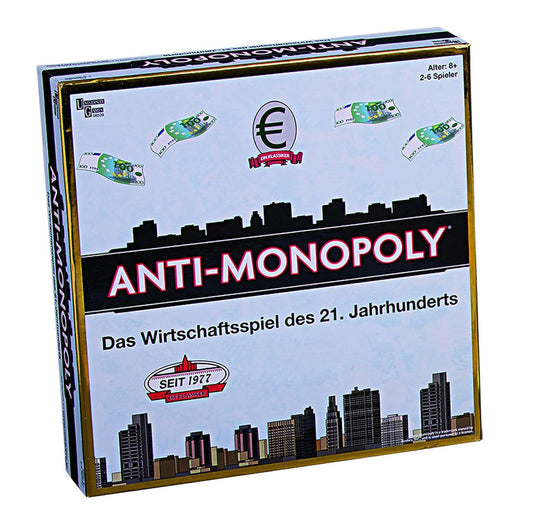 Anti-Monopoly Board Game box front view