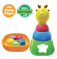 2-in-1 toddler gift set with stacking rings and activity ball for 1 year old baby