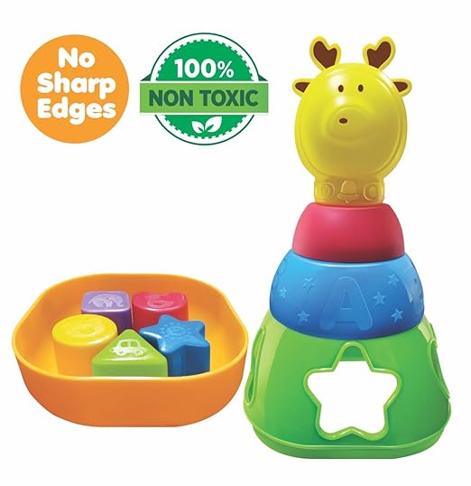 2-in-1 toddler gift set with stacking rings and activity ball for 1 year old baby