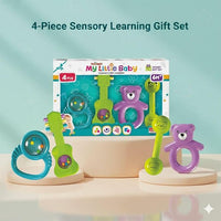 Baby's first rattle gift set 4 pieces non-toxic safe newborn sensory toy infant amusement