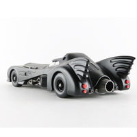 1989 Batman movie Batmobile die-cast model car 1:18 scale with display features.