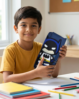 Blue Batman 3D figure zipper pencil pouch lightweight school bag