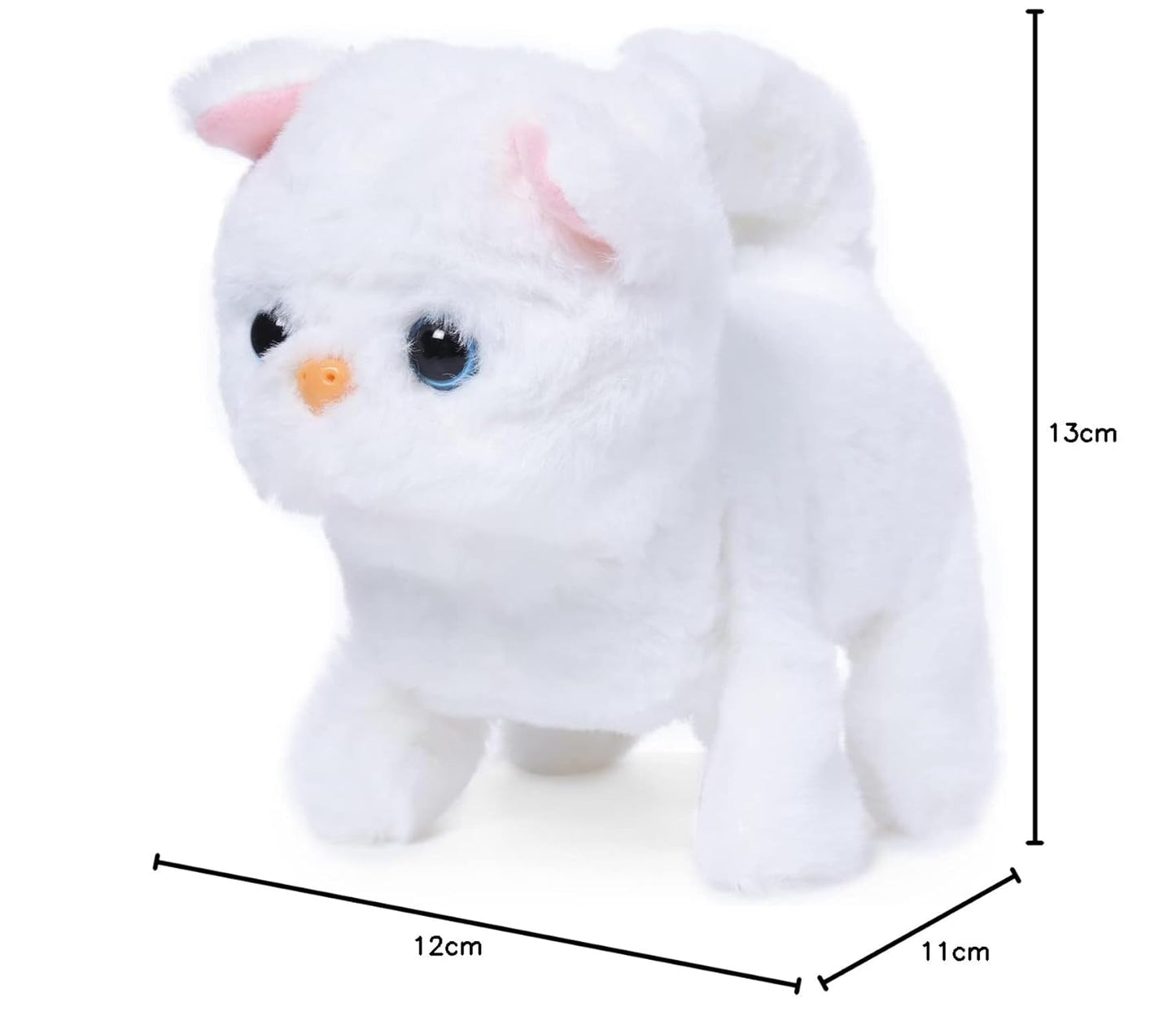 Battery powered cat toy with walking motion and sound