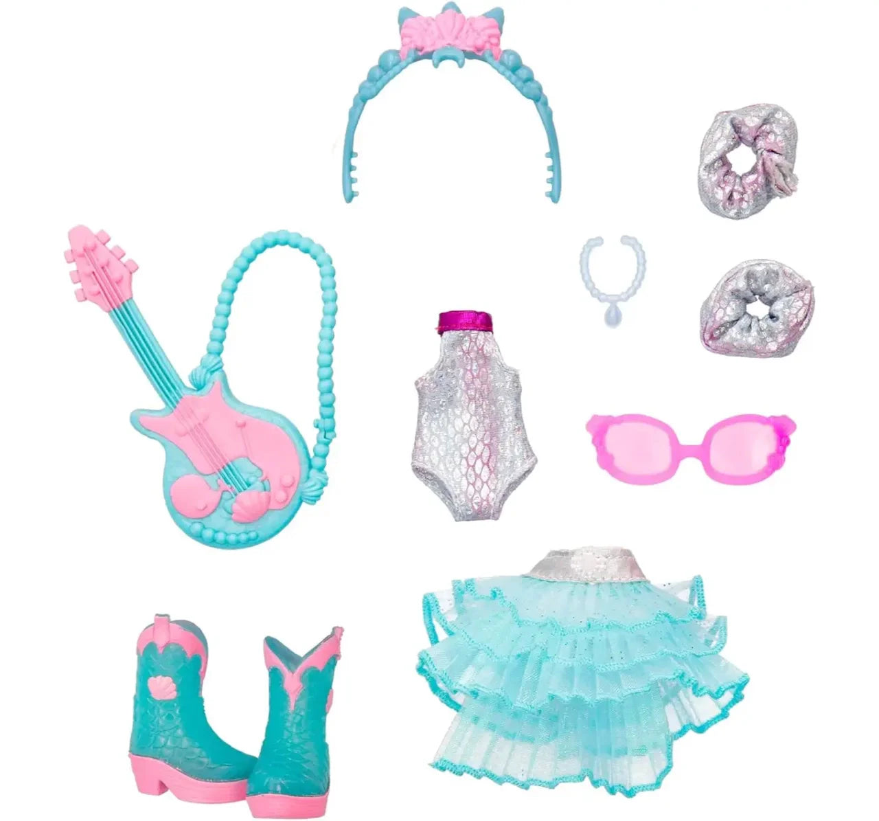 Accessories included with Stella Doll – guitar, sunglasses, jewellery
