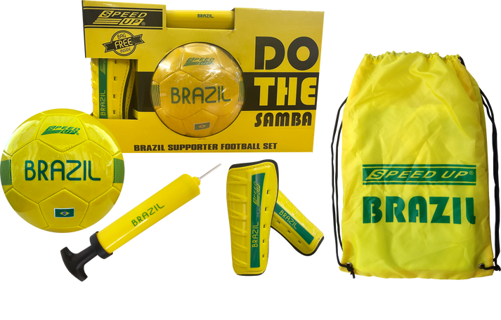 Yellow Brazil football combo kit for kids and adults