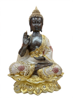 Gautam Buddha Statue for Home Decor – 15.5 Inch Handcrafted Resin Idol with Golden Detailing for Peace & Prosperity