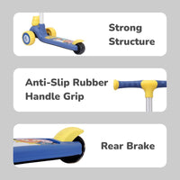 3-wheel children’s scooter with LED wheels and adjustable handlebar